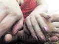 Carlycurvy up close feet and pussy play