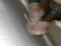 Juicy dick jacked off with conditioner in the shower