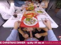 Unbelievable Christmas Dinner with blowjob under the table