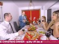 Unbelievable Christmas Dinner with blowjob under the table