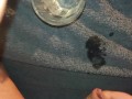 Fat Hairy Guy cums in glass and drink cum