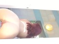 The most beautiful Venezuelan girl masturbating hard at the bathroom door