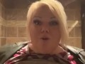 BBW being silly flashing at work’s bathroom