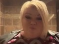 BBW being silly flashing at work’s bathroom