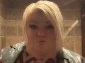 BBW being silly flashing at work’s bathroom