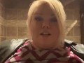 BBW being silly flashing at work’s bathroom