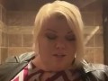 BBW being silly flashing at work’s bathroom