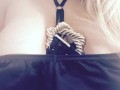 Carlycurvy teases and plays with pussy in a gold and black bra