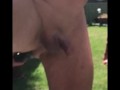Prostate massage with unexpected dribbling handsfree precum