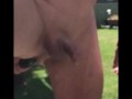 Prostate massage with unexpected dribbling handsfree precum