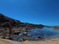 TRAVEL NUDE - Perfect body nudist girl on the wild beach in Spain