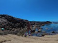 TRAVEL NUDE - Perfect body nudist girl on the wild beach in Spain