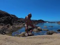 TRAVEL NUDE - Perfect body nudist girl on the wild beach in Spain