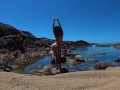 TRAVEL NUDE - Perfect body nudist girl on the wild beach in Spain