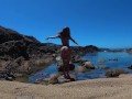 TRAVEL NUDE - Perfect body nudist girl on the wild beach in Spain