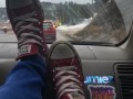 Extremely dirty sock foot tease