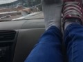 Extremely dirty sock foot tease