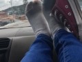 Extremely dirty sock foot tease