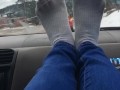Extremely dirty sock foot tease