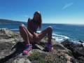 PISS PISS TRAVEL - Tiny Nudist girl public pees and smiles teasing you