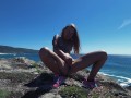 PISS PISS TRAVEL - Tiny Nudist girl public pees and smiles teasing you
