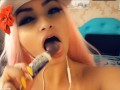 ASMR LATINA SEXY GIRL LOLLIPOP TEASE BIG BOOBS TEEN MASTURBATION