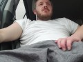 Babe jacking me off in the car till I cum