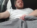 Babe jacking me off in the car till I cum