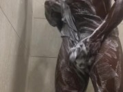 U.S MARINE  shows off hard cock in shower!!!! MUST SEE