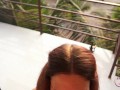 Anal sex with smoking and blowjob in the sea view room. Female orgasm.