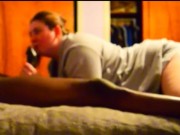 Pawg gets bbc throat fucked she lost a bet i think she likes it more then me