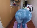Spanking round ass teen with leggins