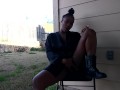 SweetButtTasty smoking and fingering herself in the backyard!!!!!