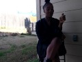 SweetButtTasty smoking and fingering herself in the backyard!!!!!