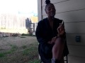 SweetButtTasty smoking and fingering herself in the backyard!!!!!