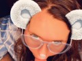 Snapchat Smiling Redhead in Glasses Sucking Cock till CIM POV