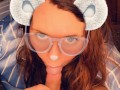 Snapchat Smiling Redhead in Glasses Sucking Cock till CIM POV