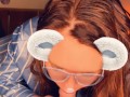 Snapchat Smiling Redhead in Glasses Sucking Cock till CIM POV