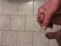 Spurting cum on the bath tiles