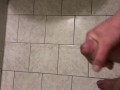 Spurting cum on the bath tiles