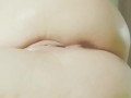 Masturbation beautiful pussy with a silicone dildo close up
