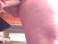 Pissing on cock dildo