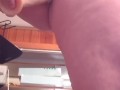 Pissing on cock dildo