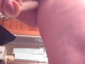 Pissing on cock dildo