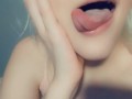 cutie with long tongue