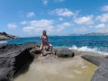 TRAVEL NUDE - Pettite nudist girl staged a sexy show Outdoor Mallorca 