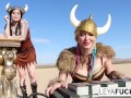 Leya the Viking takes a gold trophy up her ass