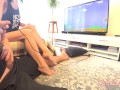 family therapy. Playing a game with hot step sister , She win a cumshot 4k
