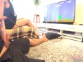 family therapy. Playing a game with hot step sister , She win a cumshot 4k