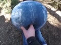 Round ass teen leggins spanking